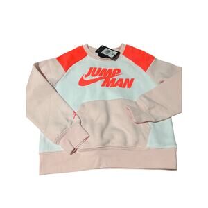 Nike Air Jordan M jump Man pink white touch of neon sweatshirt nwt